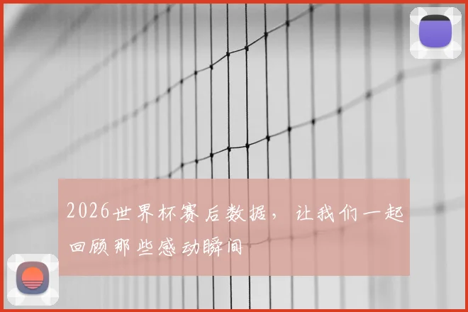 2026世界杯赛后数据，让我们一起回顾那些感动瞬间